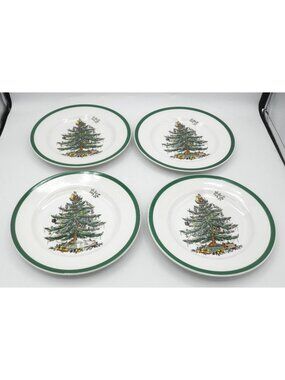 Christmas Tree by Spode 7-3/4 Inch Salad Plates Set of 4 Pattern Code: SP CHT